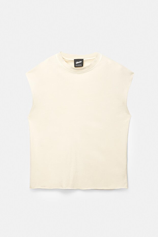 Soluk efektli kolsuz tişört - 5