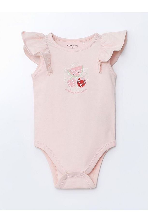 LCW baby Meyve Baskılı Kız Bebek Çıtçıtlı Body ve Tayt 2'li - 4