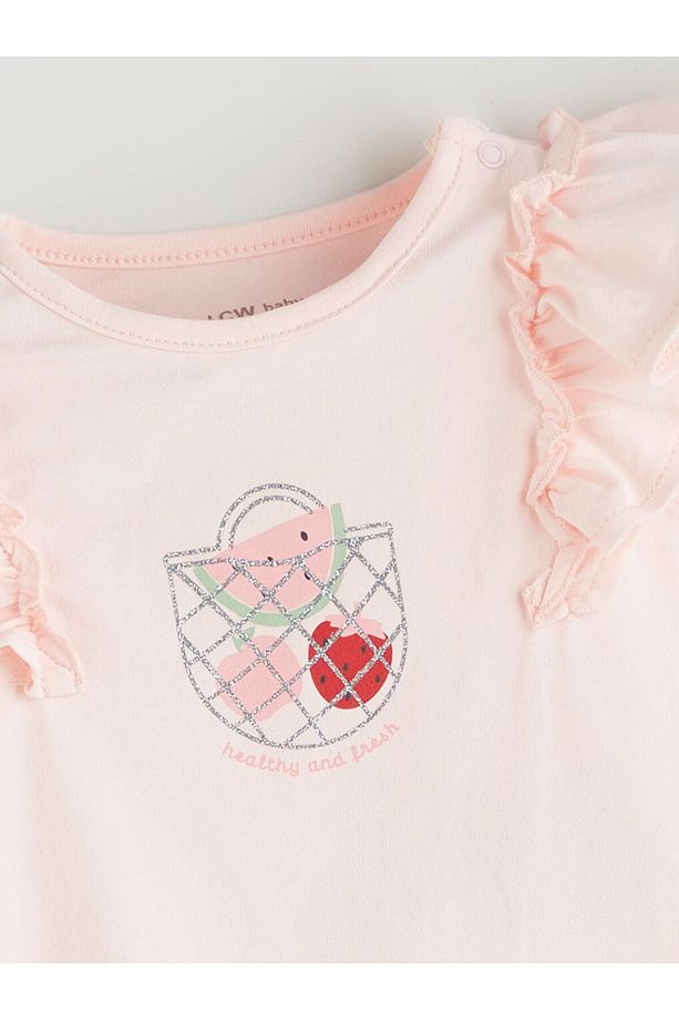 LCW baby Meyve Baskılı Kız Bebek Çıtçıtlı Body ve Tayt 2'li - 5