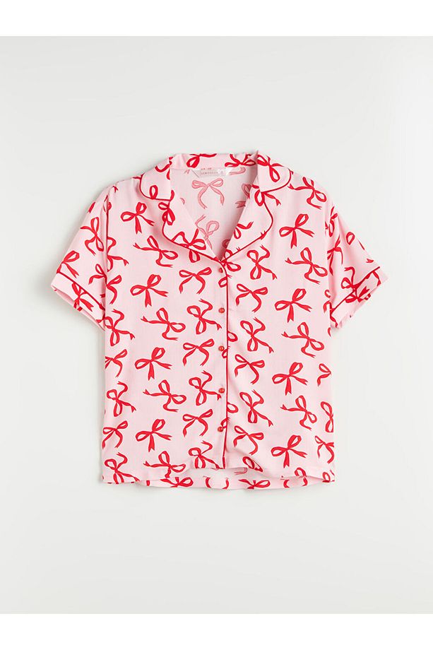Kurdele Baskılı Kadın Şortlu Pijama Takımı - 6