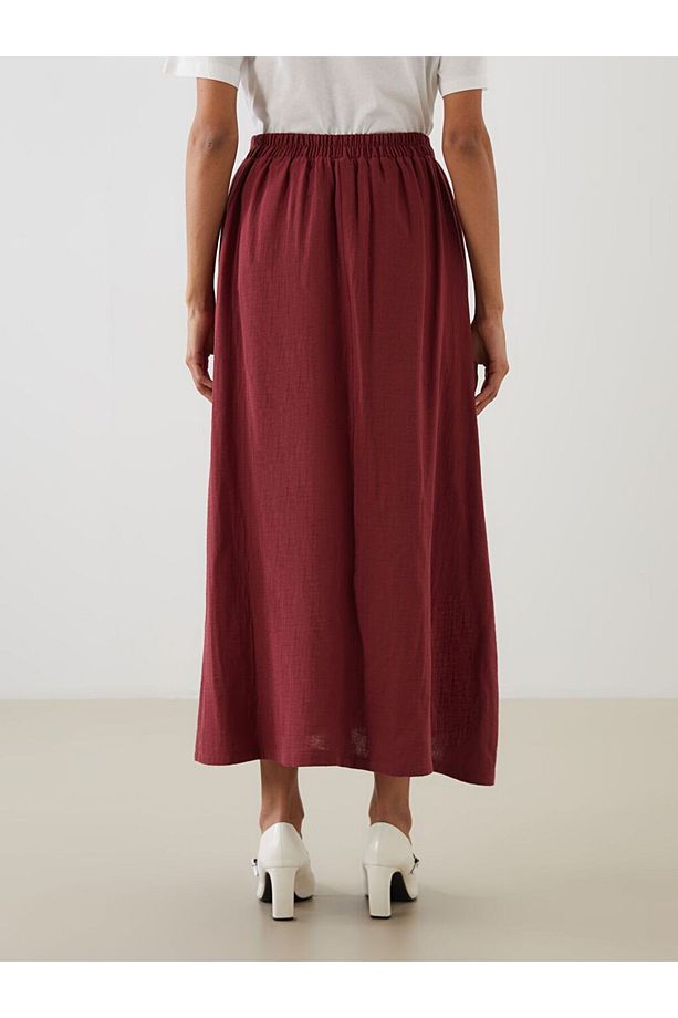 LCW Modest Beli Lastikli Müslin Kloş Etek - 4