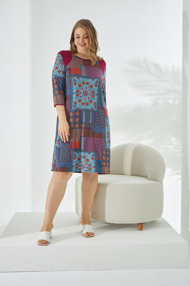 KADIN BATTAL BEDEN ELBİSE - 3