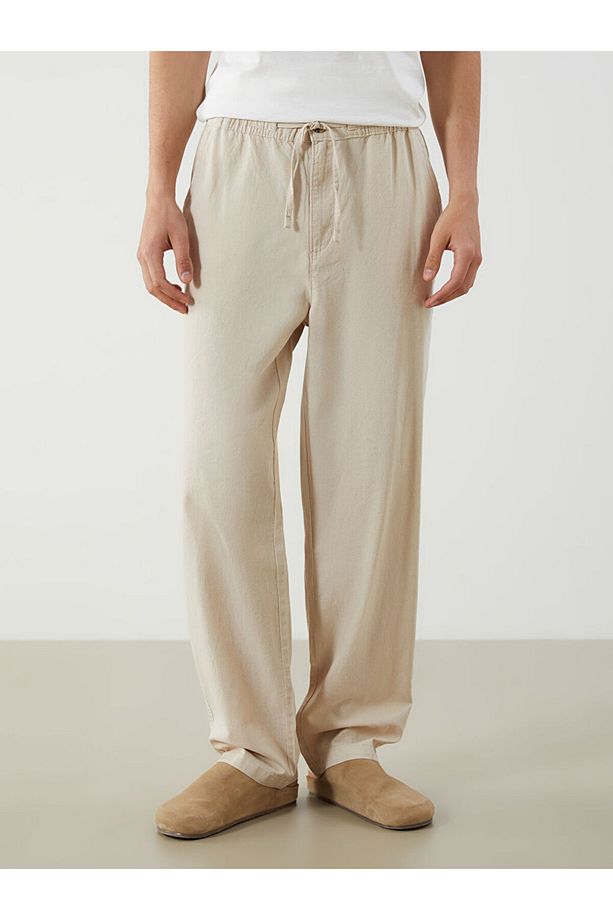 LCW Rahat Kalıp Keten Karışımlı Erkek Pantolon New Season - 4