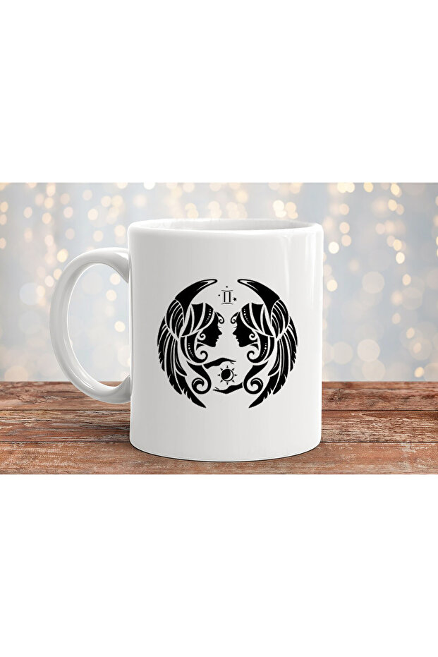 كوب بورسلين هدية مطبوع عليه برج الجوزاء - 2