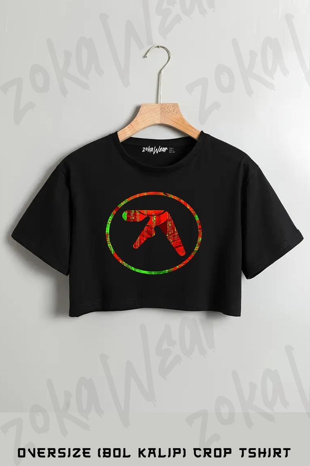 Aphex Twin V2 Printed Oversize Crop T-Shirt