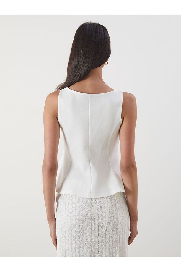 LCW Vision Kayık Yaka Peplum Bluz - 4