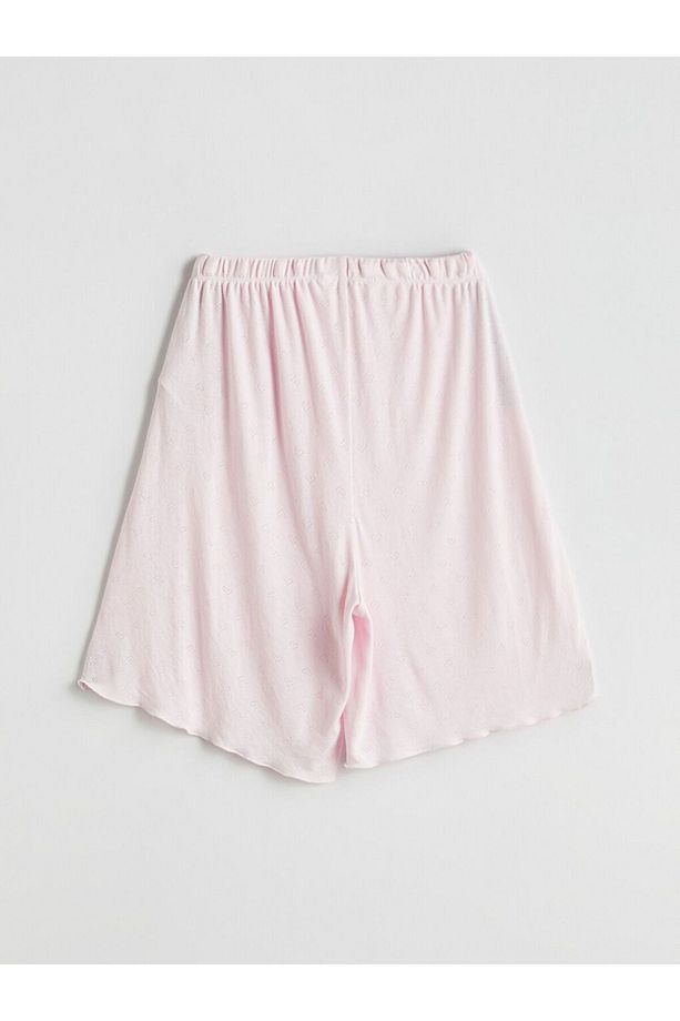 LCW DREAM Bisiklet Yaka Kalp Desenli Hamile Şortlu Pijama Takımı - 5