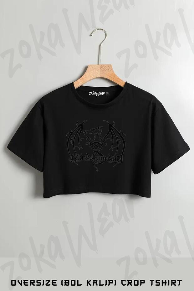 Blind Guardian Printed Oversize Crop T-Shirt