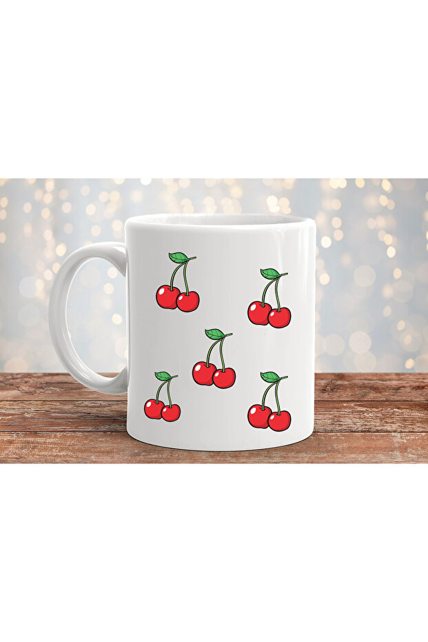 كوب بورسلين هدية مطبوع بالكرز - 2