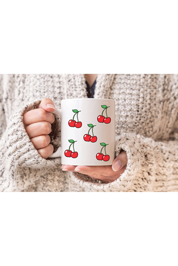 كوب بورسلين هدية مطبوع بالكرز - 1