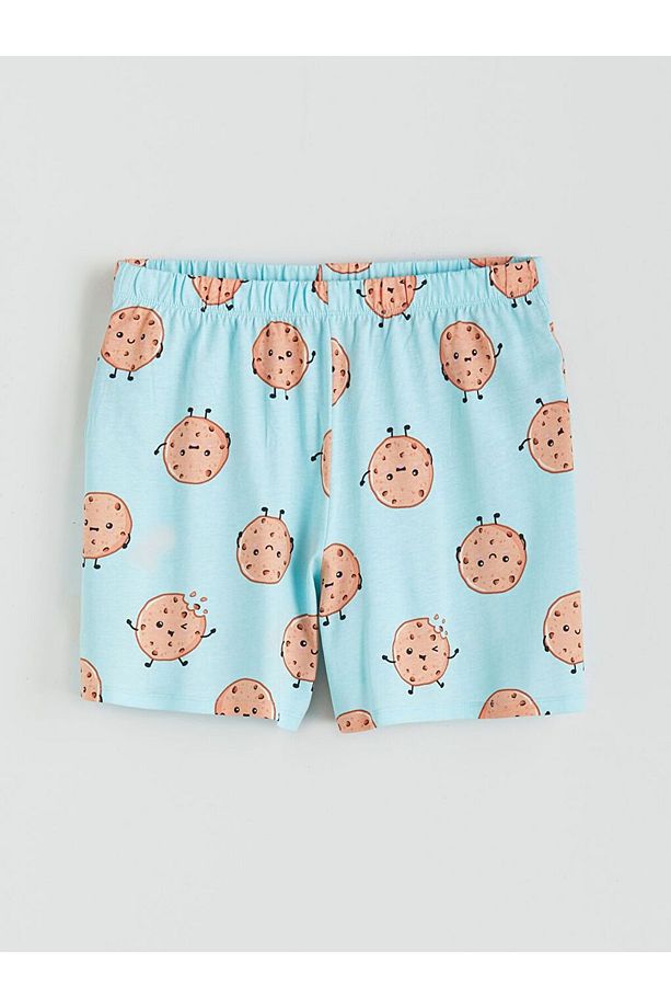 LCW Young Bisiklet Yaka Desenli Kadın Şortlu Pijama Takımı - 7