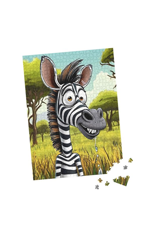 100 Parça Puzzle Çift Tasarım Tek Kutu Zebra - 5