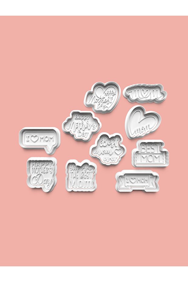 Mother's Day Cookie Mold and Sugar Dough Mold Set of 10