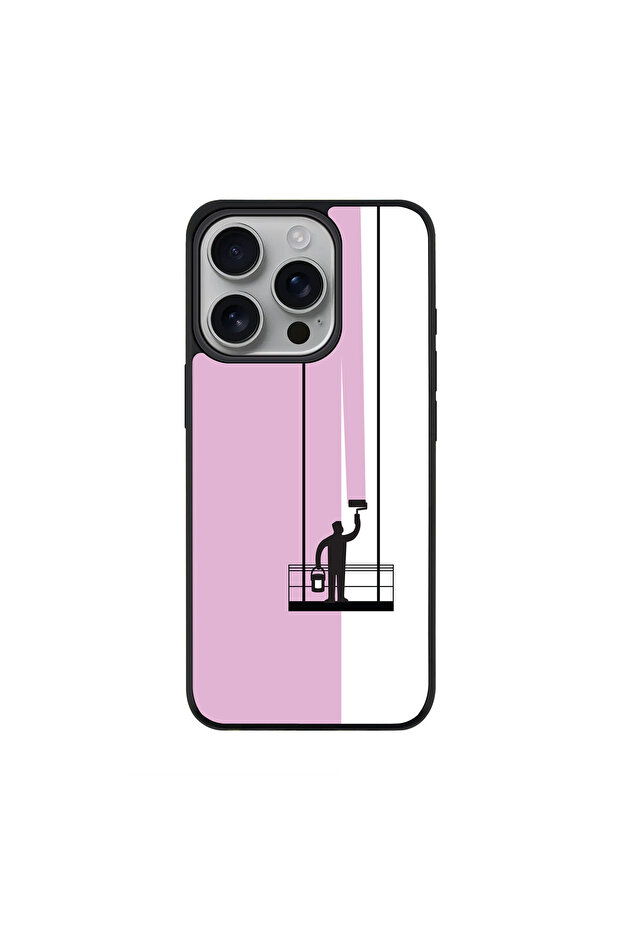 For iPhone 16 Pro Case [Compatible with MagSafe] Slim Magnetic Cover- PaintHanger(Pink)