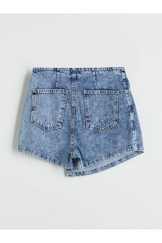 LCW Standart Fit Kadın Jean Şort Etek - 7