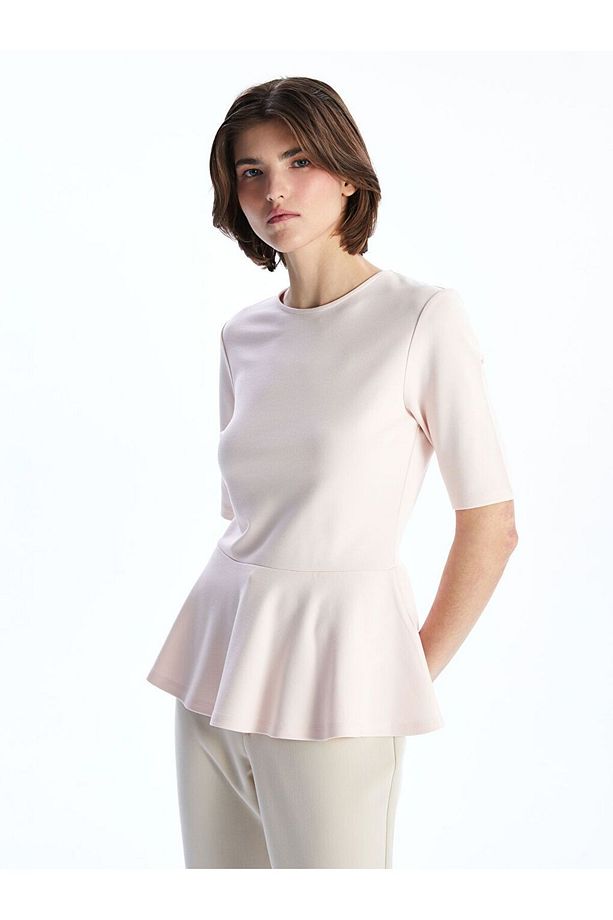 LCW Vision Bisiklet Yaka Peplum Bluz - 1