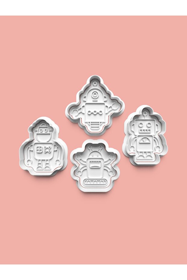 Robots Cookie Mold and Sugar Dough Mold Set of 4 0565-Set