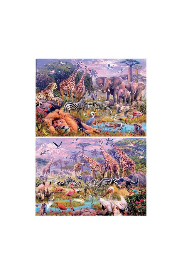 Puzzle - Wild Animals, 2x100 piese