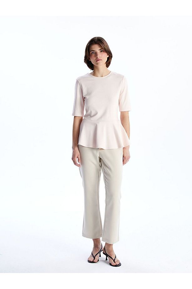 LCW Vision Bisiklet Yaka Peplum Bluz - 2