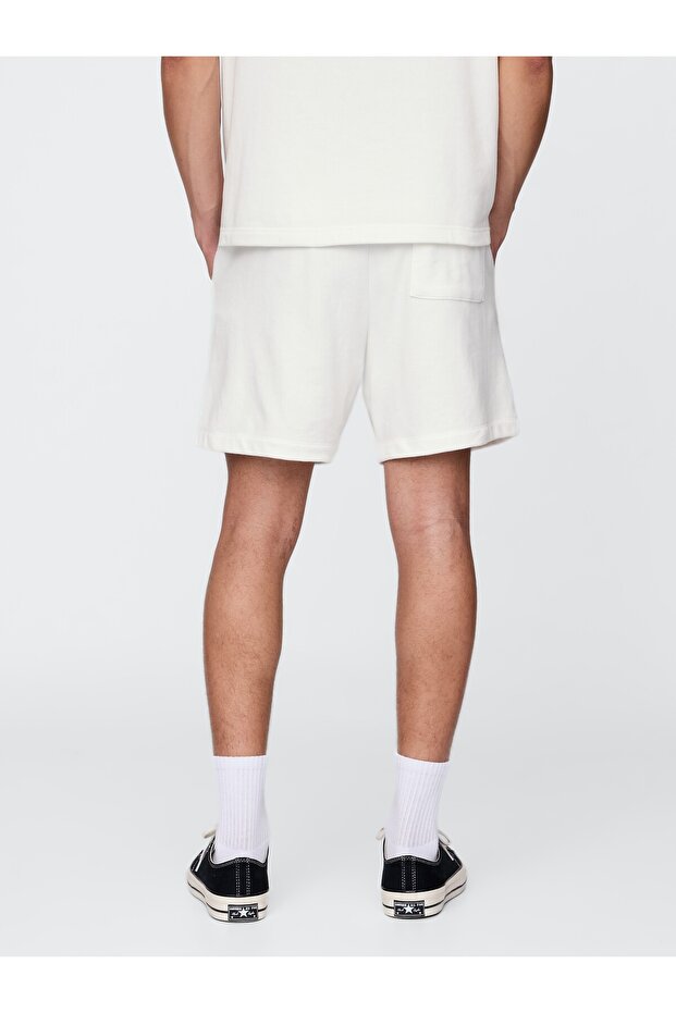 Erkek Beyaz VintageSoft Athletic Logo Easy Şort - 5