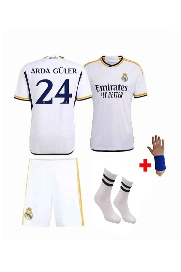 KOPYA - Real Madrid Arda Güler 24 Numara Çocuk Forma Takımı 4'lü Set Çorap+Bileklik Hediyeli - 2