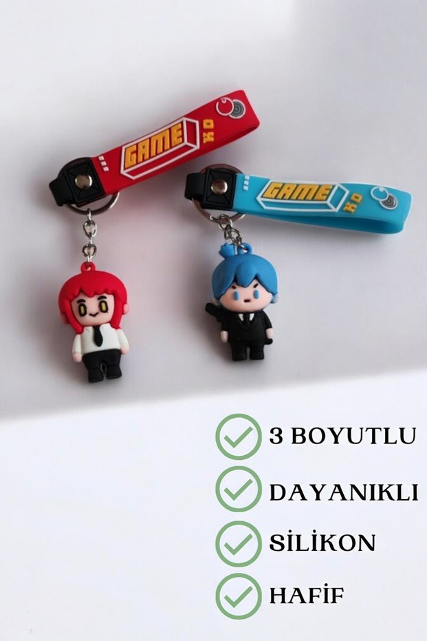 Chainsaw Man Japanese Anime Makima Veaki Hayakawa Figure Keychain Bag Accessory 2Pcs