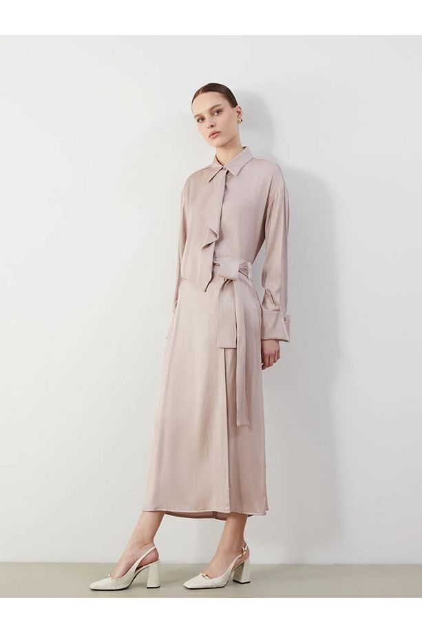 LCW Modest Pembe Beli Fermuarlı Dokulu Etek - 2