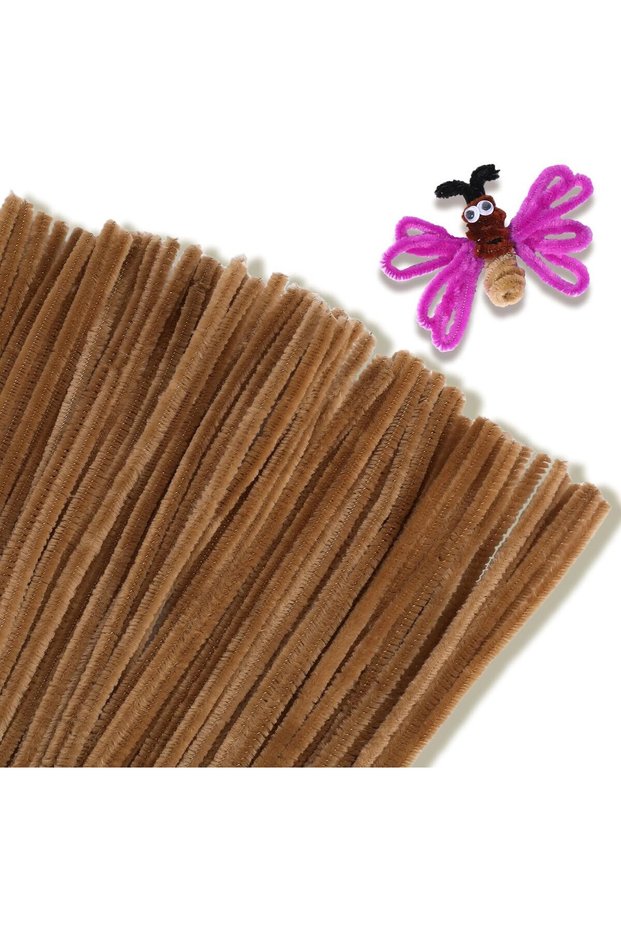 Beige Colored Chenille, 25 Piece Educational Chenille Set, Feathered Wire, 30 Cm, Plush Wire