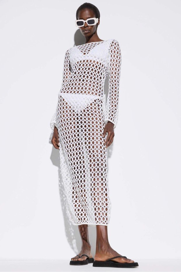 Langes Netzkleid