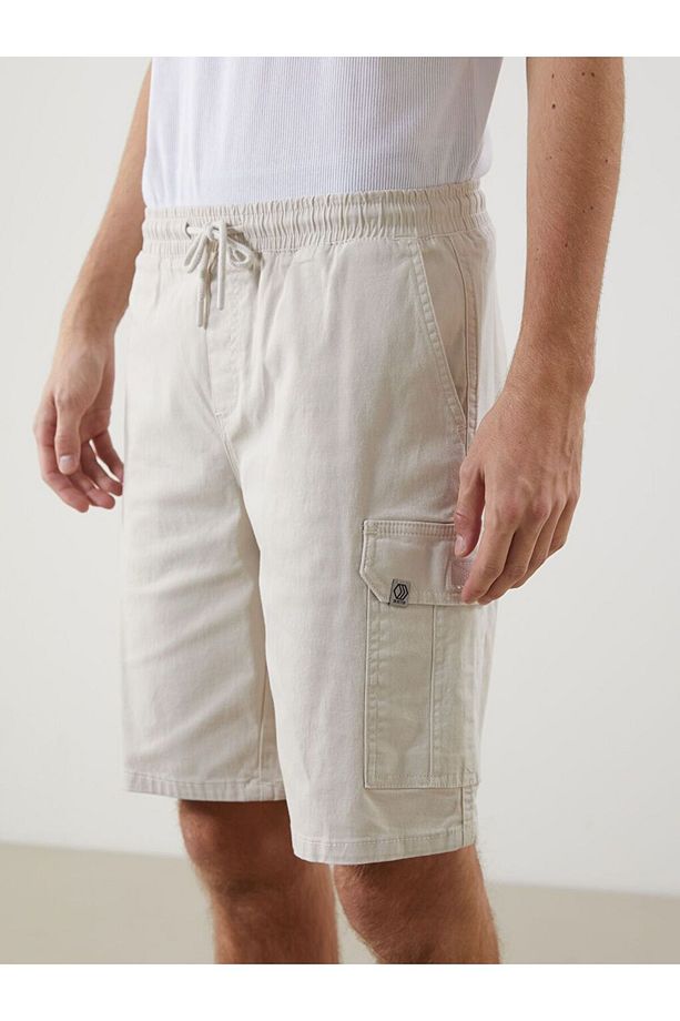 XSIDE Standart Kalıp Gabardin Erkek Kargo Şort - 3