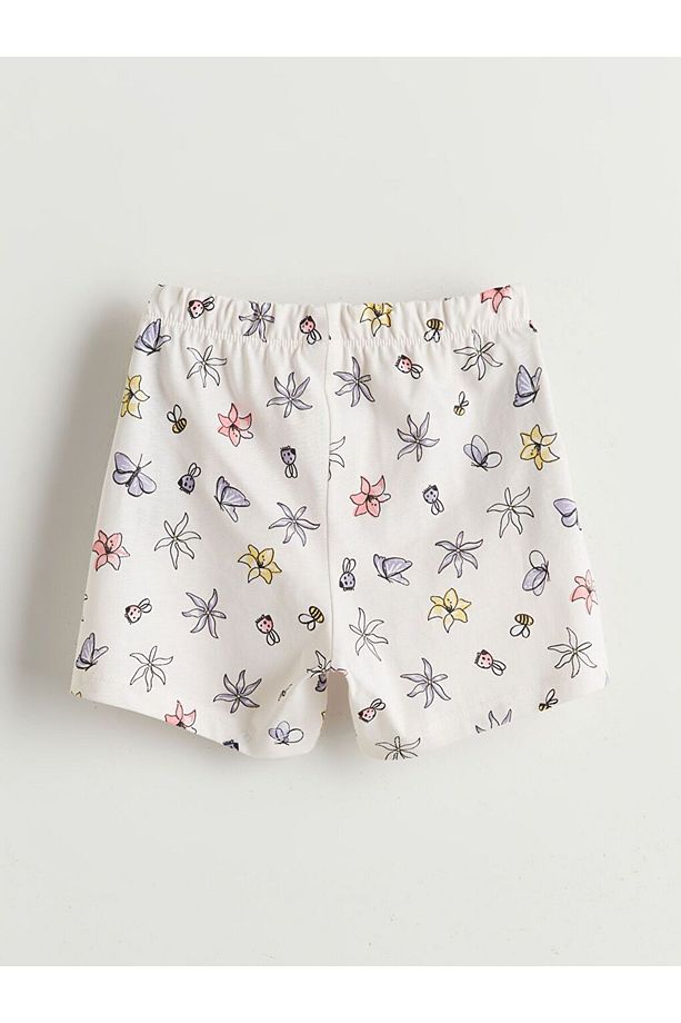 LCW Kids Çiçekli Kız Çocuk Şortlu Pijama Takım - 5