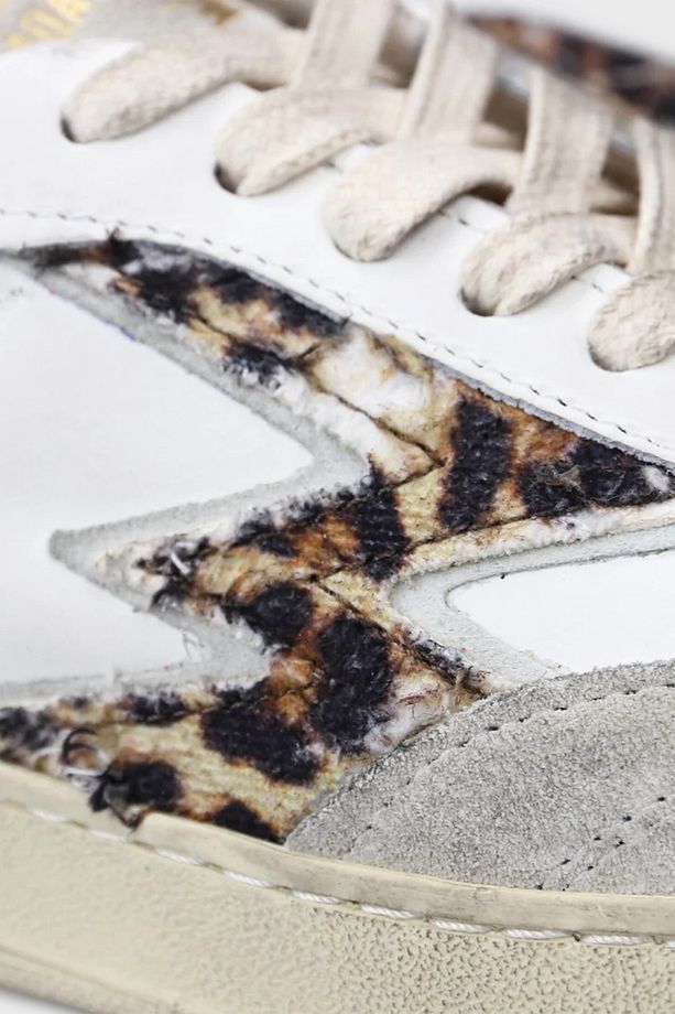 Deri Logolu Leopar ve Süet Detaylı Sneaker Ayakkabı AYAKKABI CL001 - 4