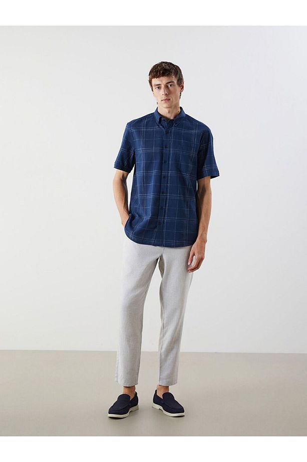 LCWAIKIKI Classic Regular Fit Kısa Kollu Ekose Poplin Erkek Gömlek - 2