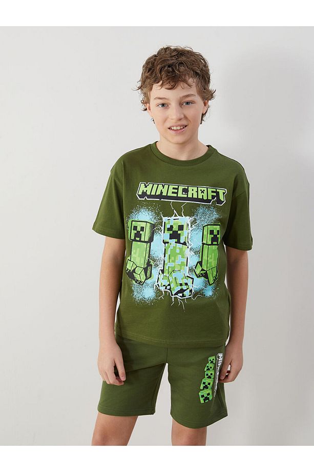 LCW Beli Lastikli Minecraft Baskılı Erkek Çocuk Şort - 2
