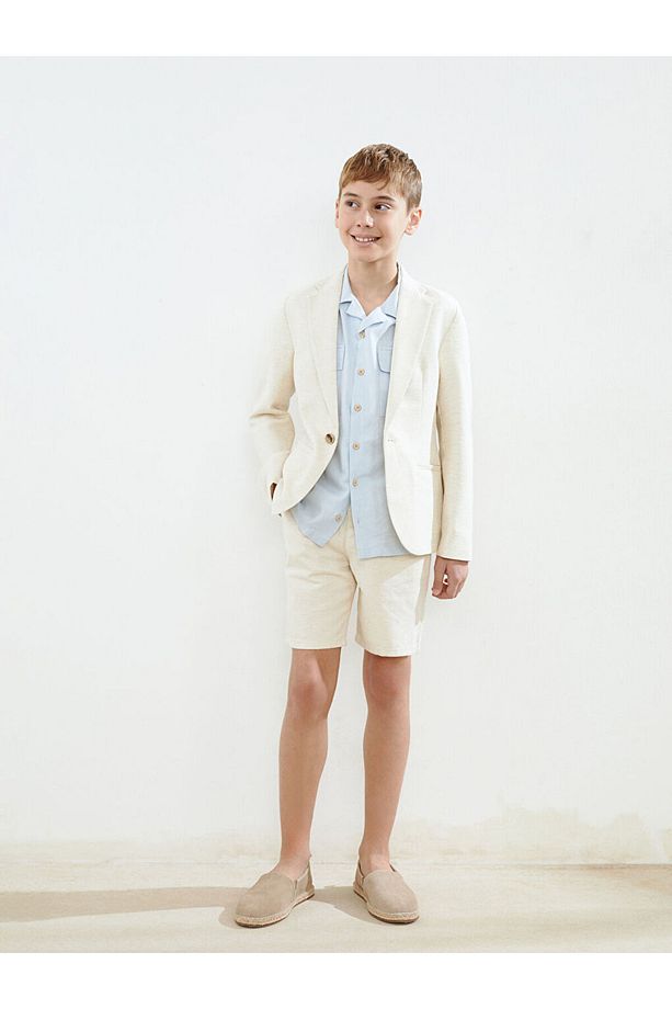 LCW Keten Karışımlı Erkek Çocuk Blazer Ceket - 2