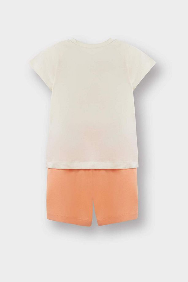 Kız Bebek 4'lü Pijama Takımı Yıldız Desenli Kısa Kollu Penye Üst Beli Lastikli Şort E1555a525hs - 5