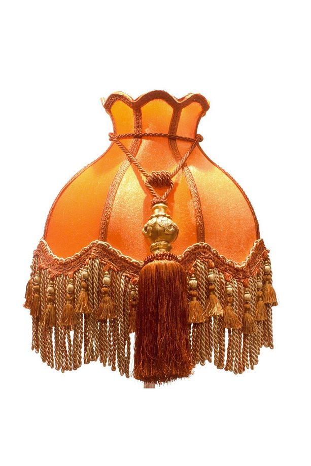 Kiremit Renk Kadife Lambader Kahve Ahşap Ayak Vintage LM01298 - 4