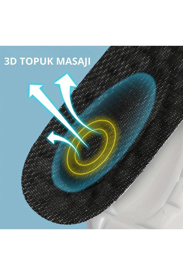 Ultra Anatomik Rahat Ayakkabı Tabanı, Lakost Kumaş Ortopedk Hafif Spor Tabanlık, Siyah, 1 Çift - 8