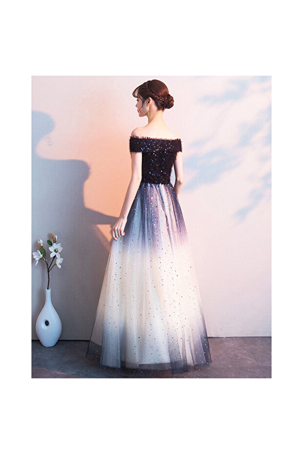 Rochie lunga de ocazie Ombre Star - 2