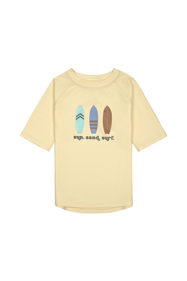 Surfboards Uv Protection Short Sleeve Swimwear T-Shirt Vanilla