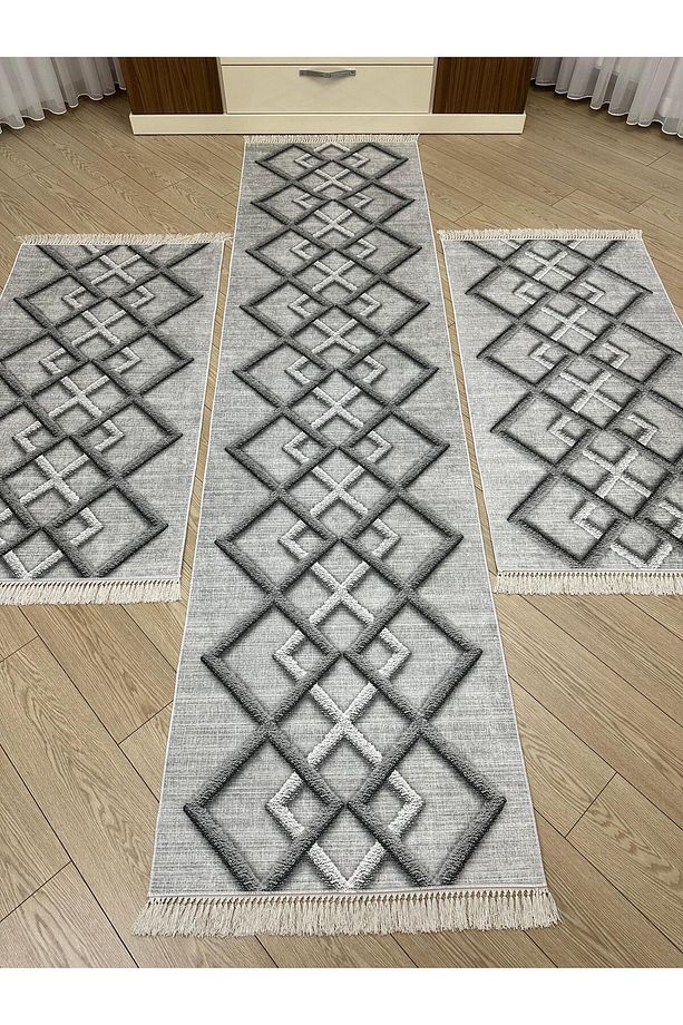 Yatak Odası Halısı Seti 3 'lü Yatak Odası Halı Takımı 2 Adet 80x150 1 Adet 80x300 Halı Seti Yolluk - 3