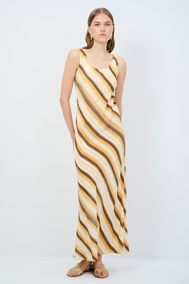 Askılı Uzun Elbise - 4