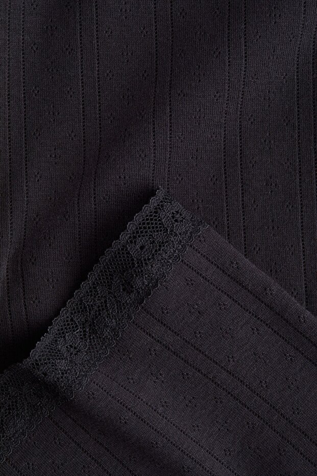 Delik Desenli Pijama Altı - 6
