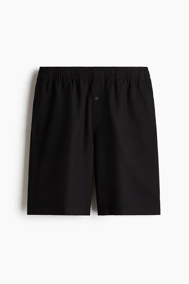 Tişört ve Şortlu Keten Karışımlı Pijama Takımı - 5
