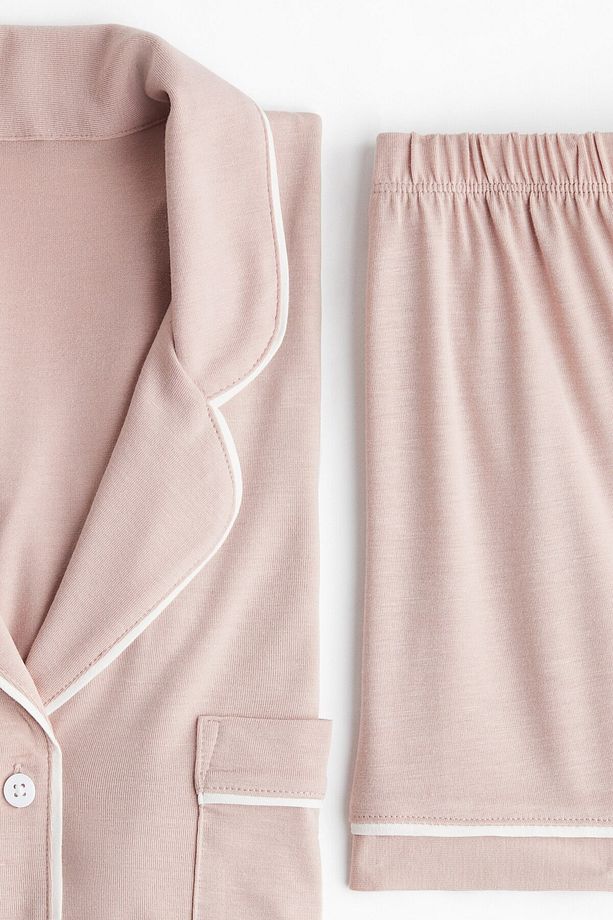 Gömlek ve Şortlu Pijama Takımı - 7