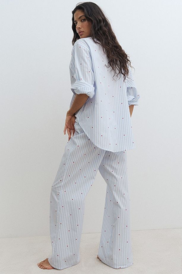 Pamuklu Poplin Pijama Takımı - 5