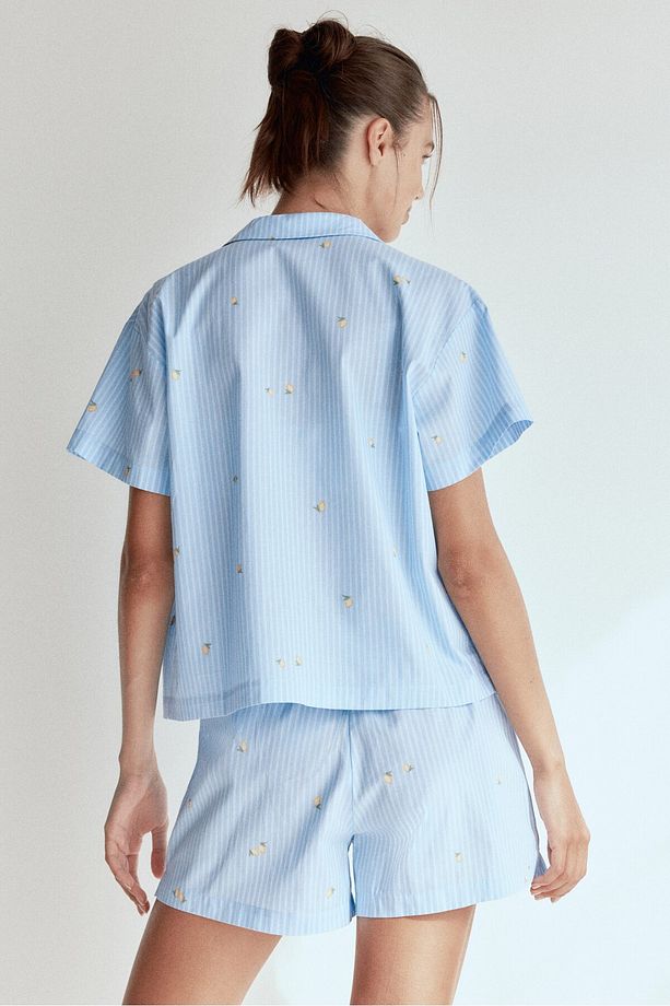 Gömlek ve Şortlu Pijama Takımı - 6