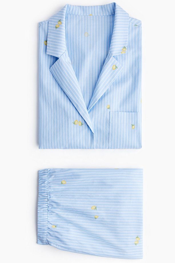 Gömlek ve Şortlu Pijama Takımı - 7