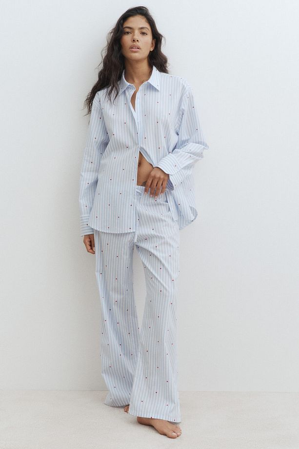 Pamuklu Poplin Pijama Takımı - 3