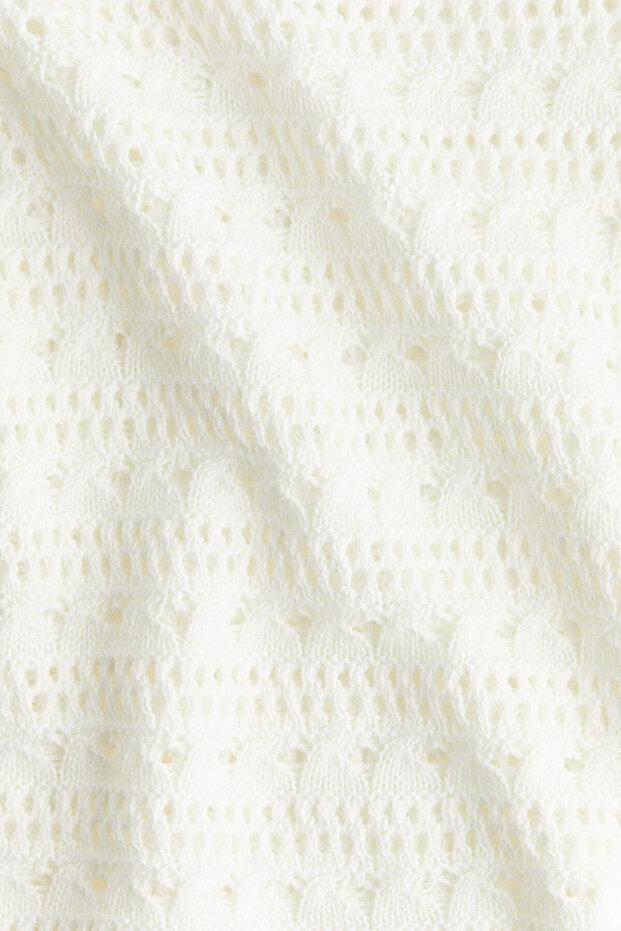 Yakalı ve Delik Desenli Triko Üst - 7